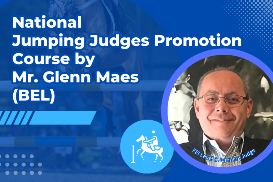 EFHKC National Jumping Judges Promotion Course by Mr. Glenn Maes (BEL) on 18th to 20th April 2024 (Thu - Sat)